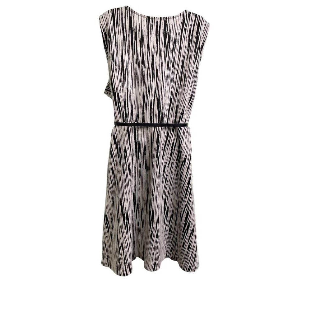 Lane Bryant Womens Black White Striped Sleeveless Belted Dress Plus Size 28 u - Picture 10 of 11